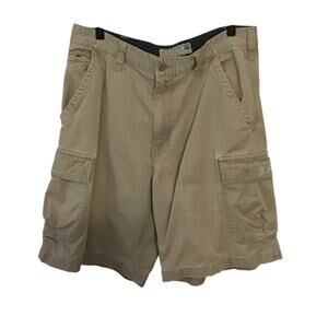 Mens Vintage American Eagle 100% Cotton Beige Cargo Shorts 33